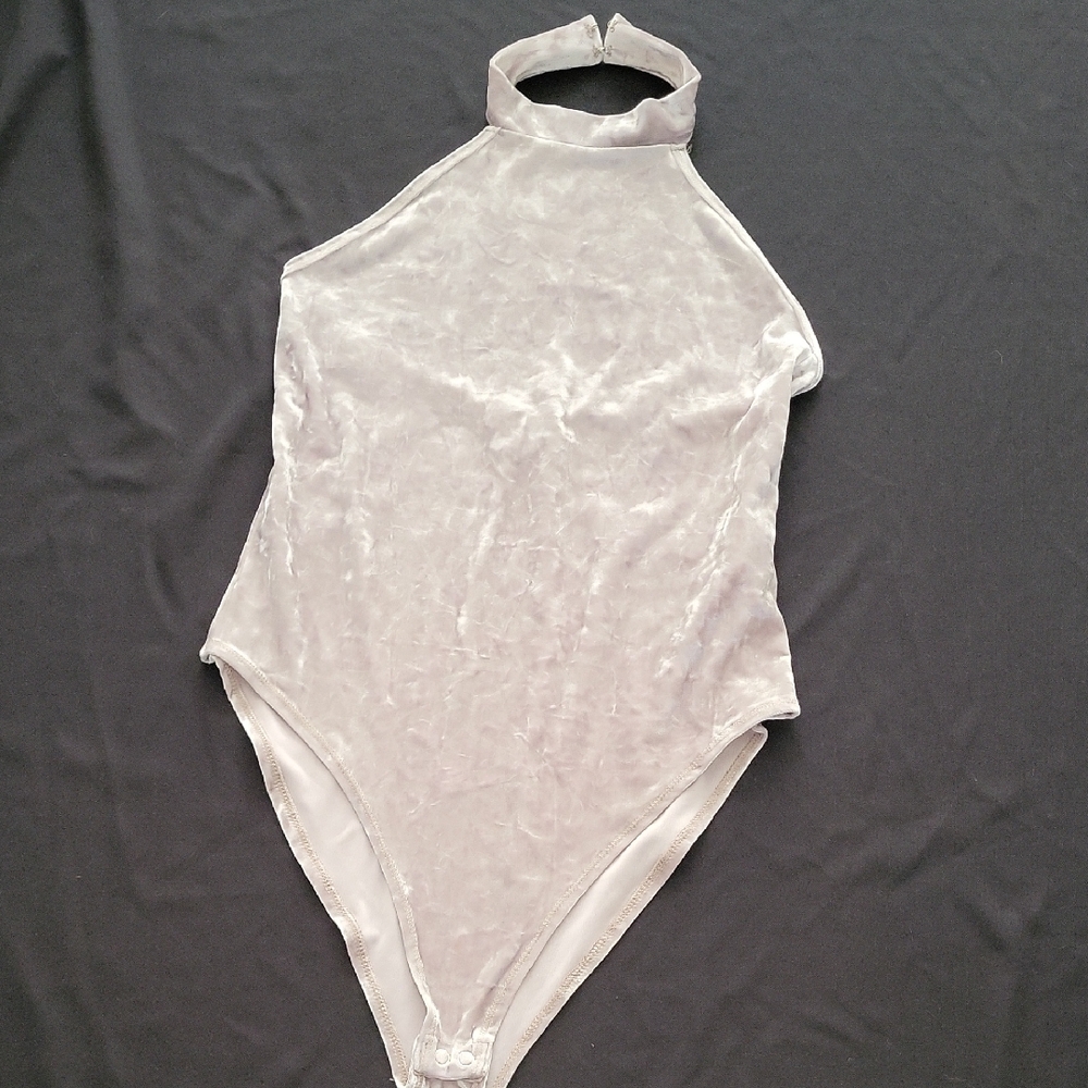 Chic Velvet Halter Bodysuit